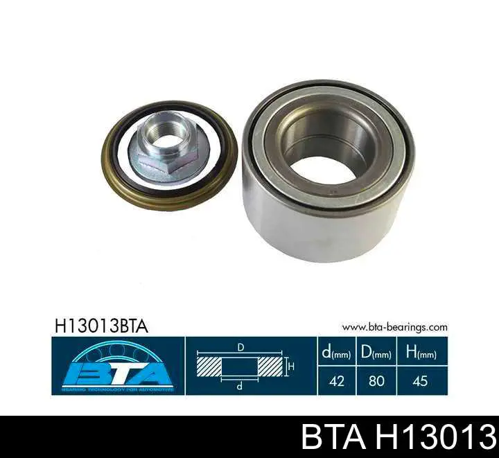 H13013 BTA Підшипник маточини передньої