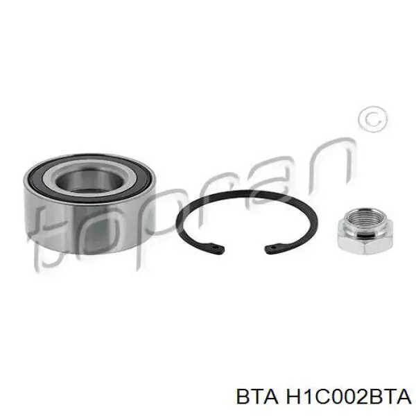Комплект підшипник маточини передньої BTA H1C002BTA ціна, від 12.36 USD