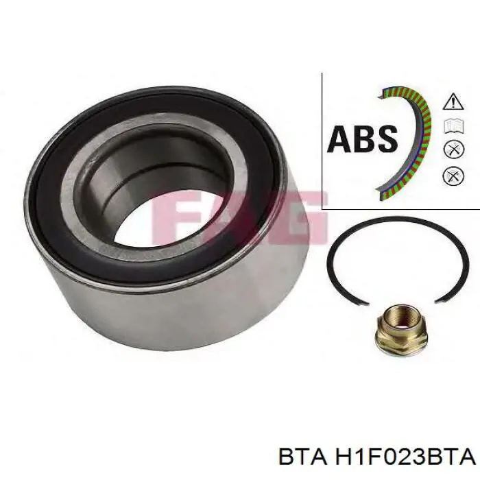 Комплект підшипник маточини передньої BTA H1F023BTA ціна, від 18.46 USD