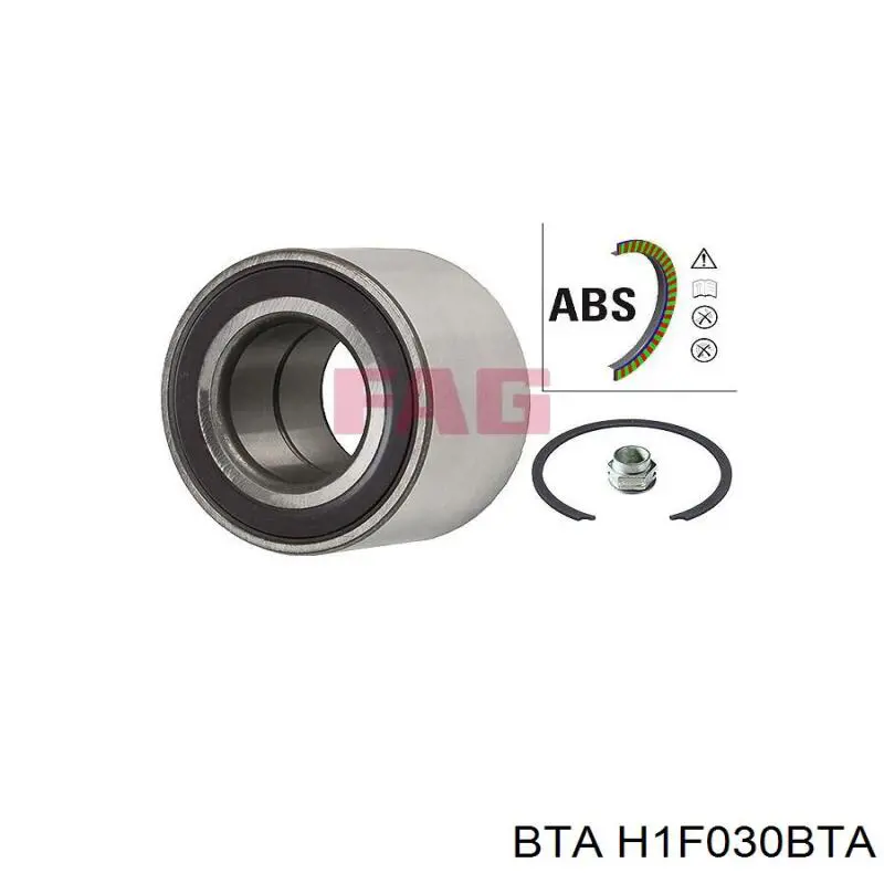 Комплект підшипник маточини передньої BTA H1F030BTA ціна, від 29.32 USD