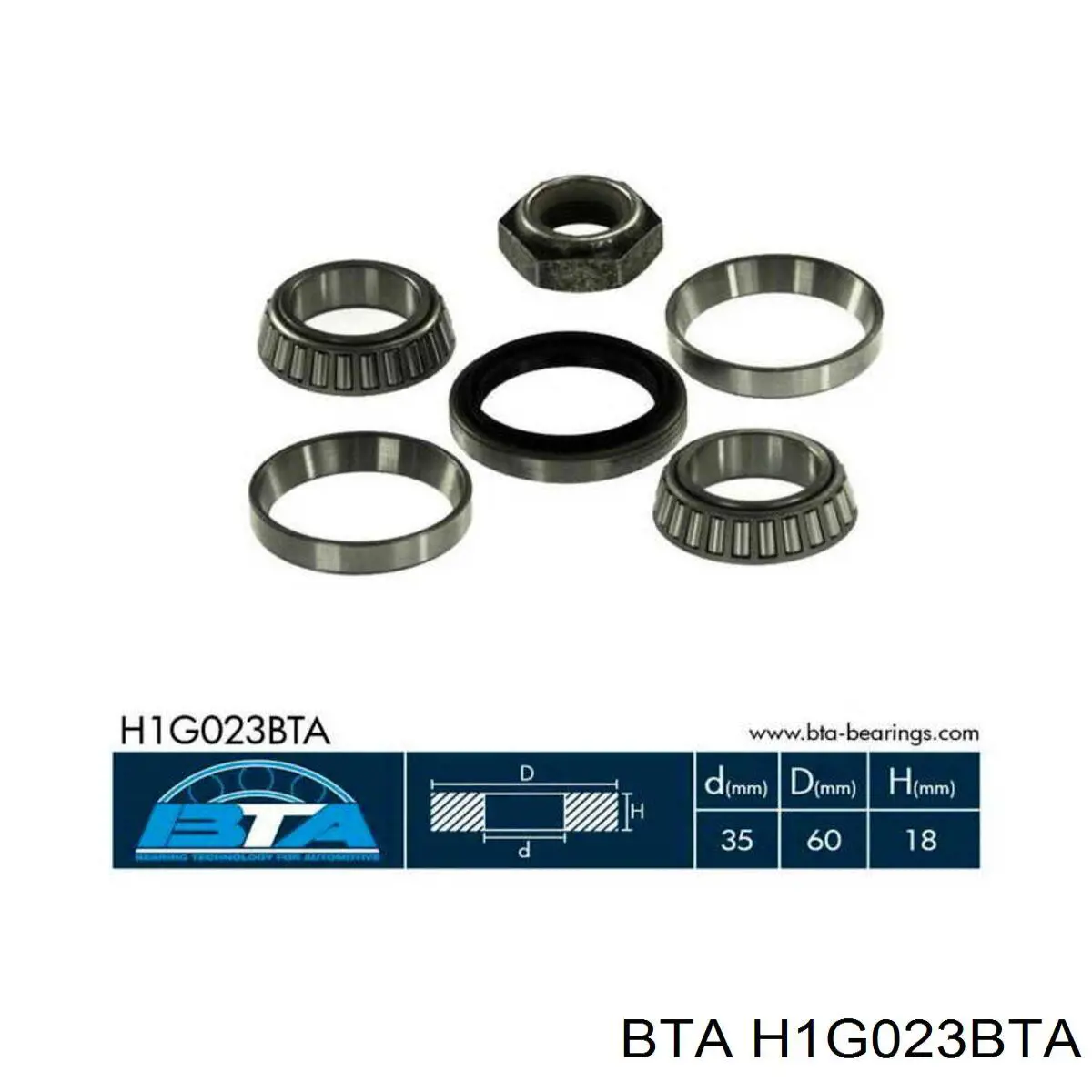 Підшипник маточини передньої H1G023BTA BTA