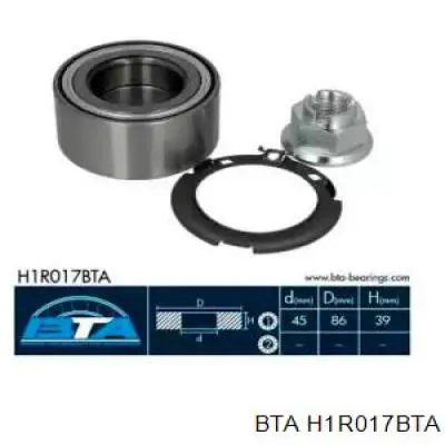 Комплект підшипник маточини передньої BTA H1R017BTA ціна, від 26.58 USD