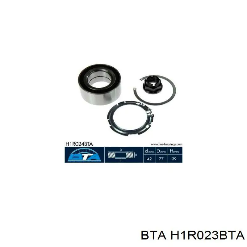 Комплект підшипник маточини передньої BTA H1R023BTA ціна, від 16.32 USD