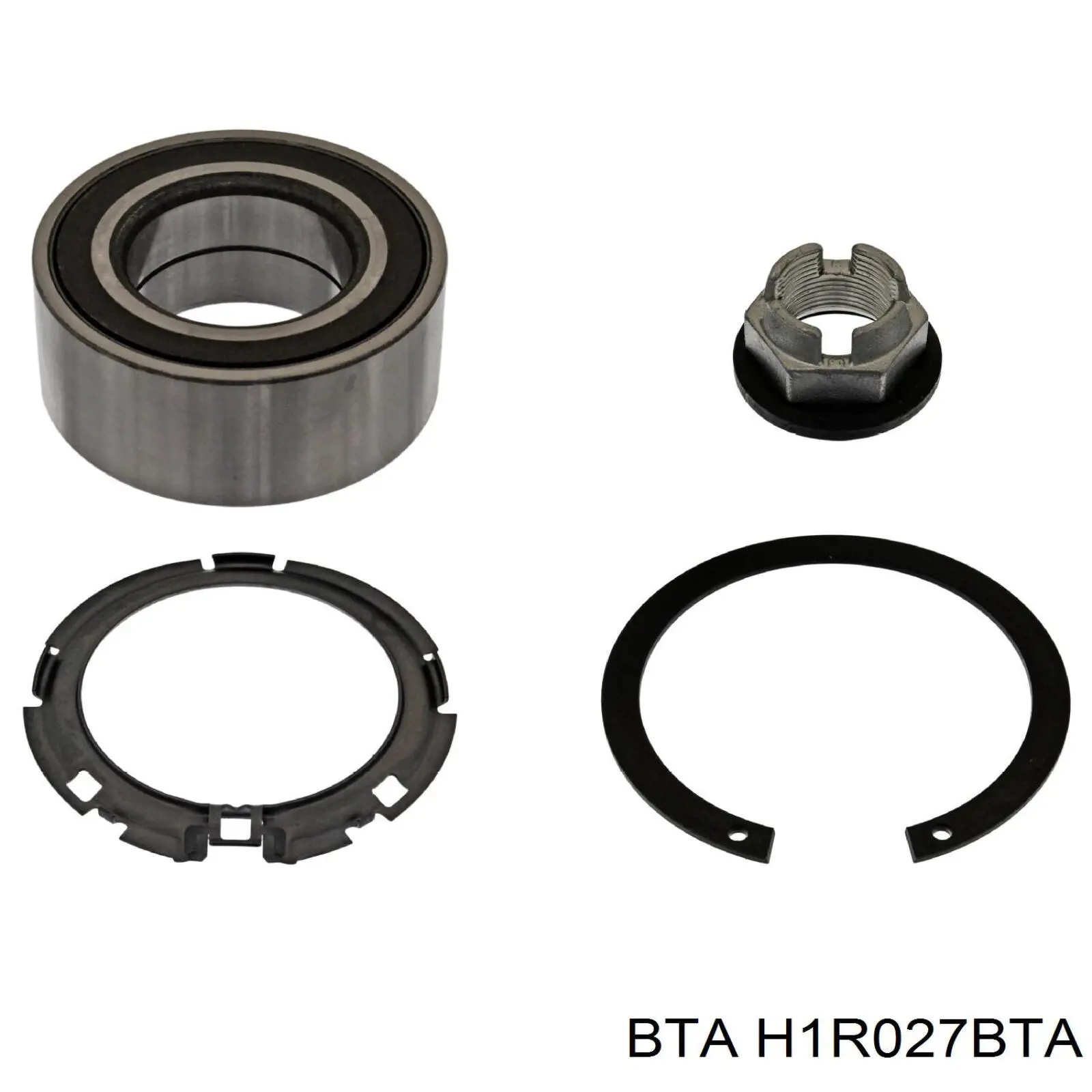 Комплект підшипник маточини передньої BTA H1R027BTA ціна, від 28.60 USD