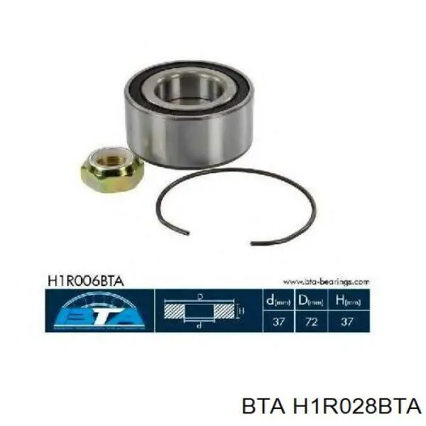 Комплект підшипник маточини передньої BTA H1R028BTA ціна, від 25.91 USD