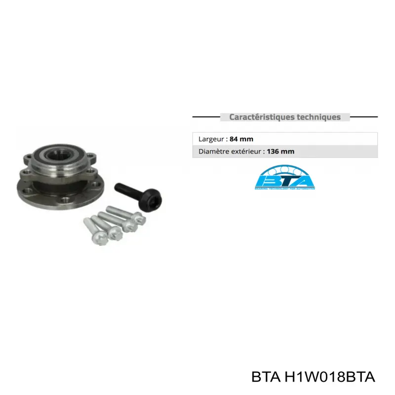Маточина переднього колеса BTA H1W018BTA