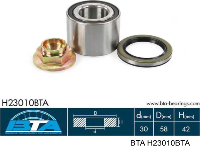 Підшипник маточини задньої BTA H23010BTA ціна, від 15.24 USD