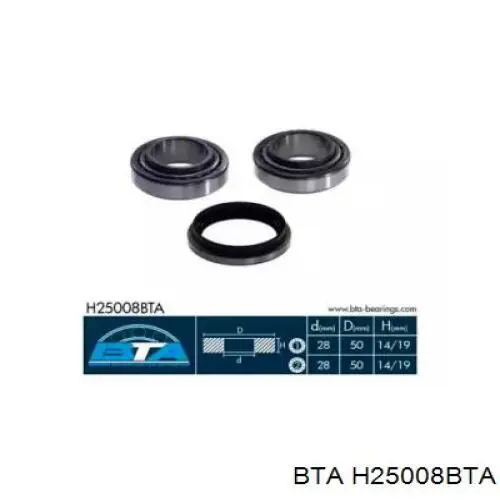 Підшипник маточини задньої BTA H25008BTA ціна, від 12.69 USD