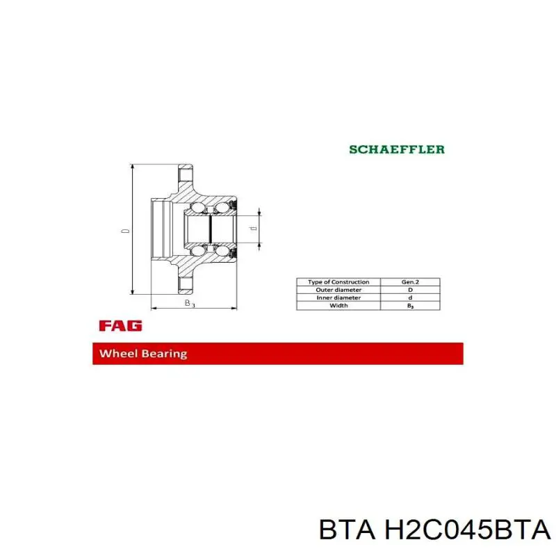 Маточини задніх коліс BTA H2C045BTA ціна, від 37.33 USD