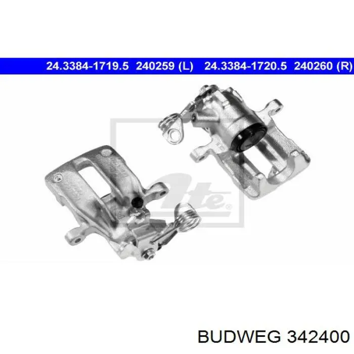 Задній гальмівний супорт лівий Budweg 342400