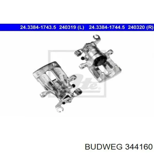 Задній гальмівний супорт лівий Budweg 344160