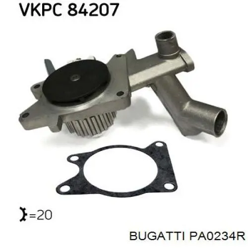 Купити PA0234R Bugatti Насос охолоджуючої рідини