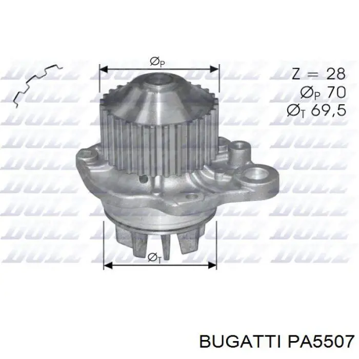 Помпа водяна, (насос) охолодження PA5507 Bugatti