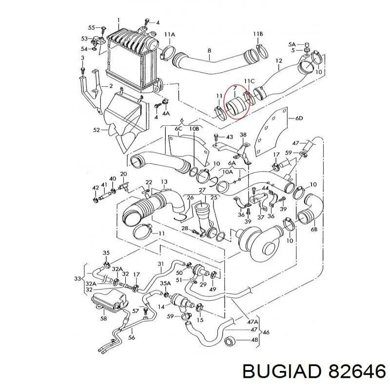 Шланг/патрубок интеркуллера 82646 Bugiad