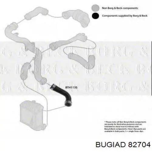 Шланг/патрубок интеркуллера 82704 Bugiad