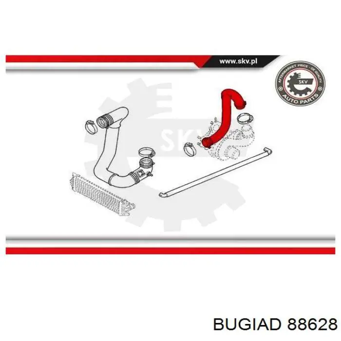 Шланг/патрубок интеркуллера Bugiad 88628 ціна, від 18.95 USD