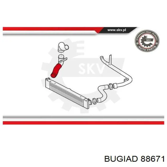Шланг/патрубок интеркуллера Bugiad 88671 ціна, від 13.51 USD