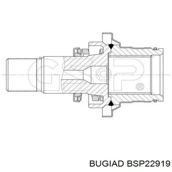 Вал приводу піввісь, проміжний Bugiad BSP22919 ціна, від 40.42 USD