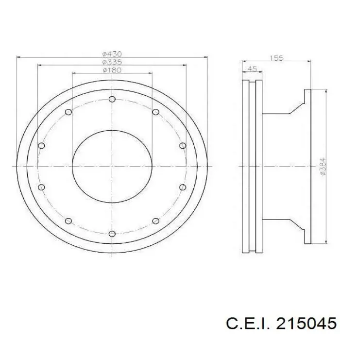 Купити 215045 C.e.i. Диск заднього гальма