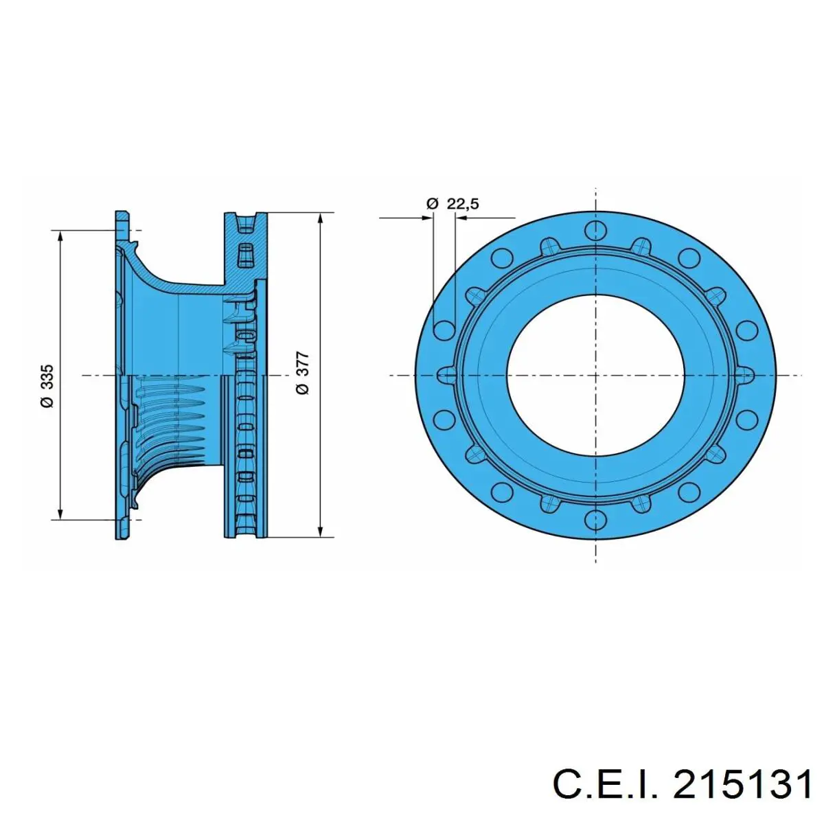 Диск гальмівний передній 215131 C.e.i.