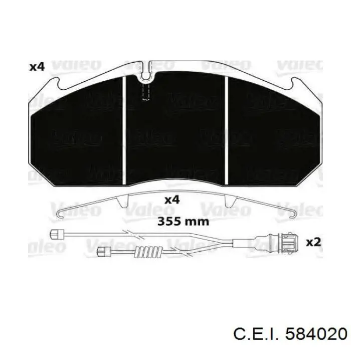 584020 C.e.i. Передні гальмівні колодки