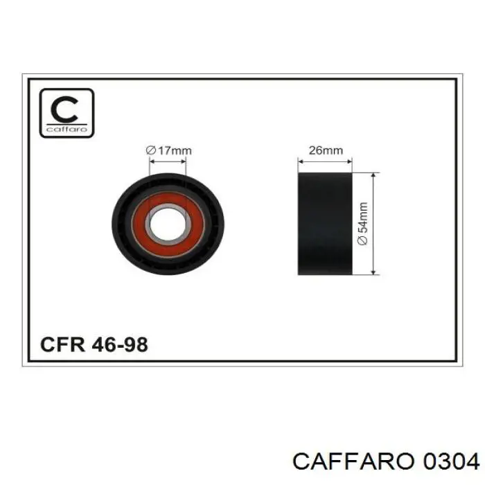0304 Caffaro Ролик натяжителя ременя агрегатів