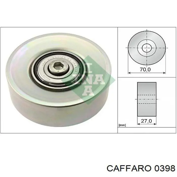 0398 Caffaro ролик натягувача приводного ременя