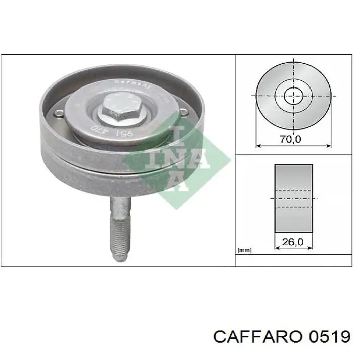 Натяжний ролик Caffaro 0519 ціна, від 10.82 USD