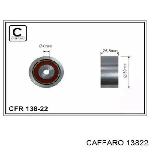Купити 13822 Caffaro Ролик приводного ременя, паразитний