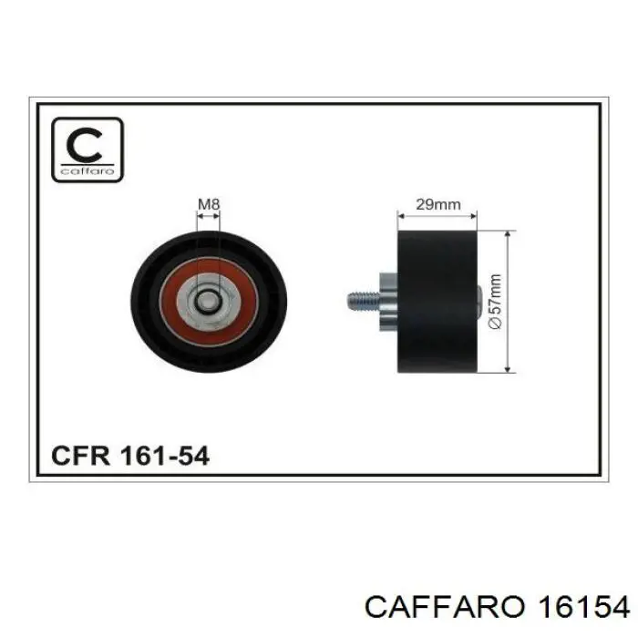 16154 Caffaro ролик ременя грм, паразитний