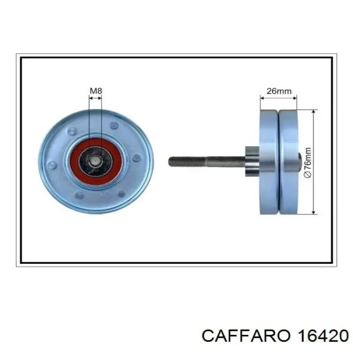 16420 Caffaro ролик приводного ременя, паразитний