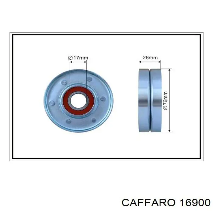 Ролик натягувача приводного ременя 16900 Caffaro