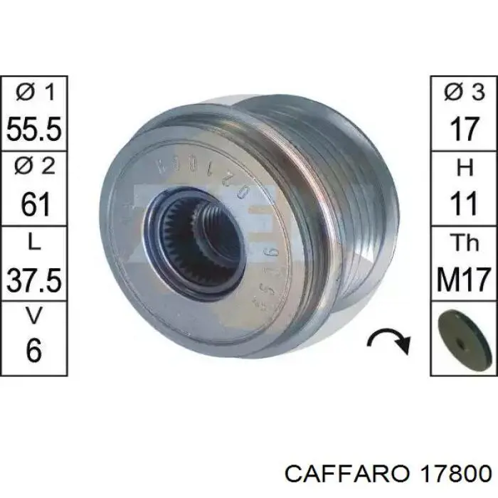 CFR17800 Caffaro ролик натягувача приводного ременя