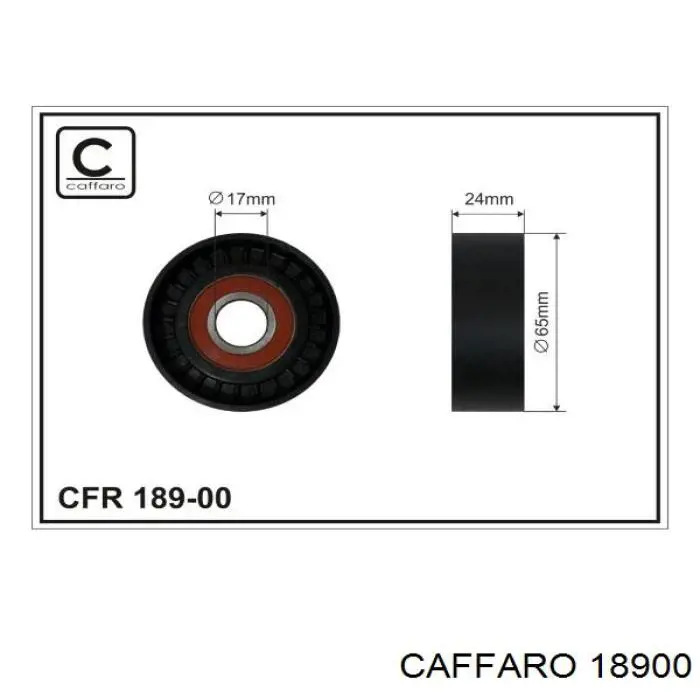Ролик натягувача приводного ременя CAFFARO 18900