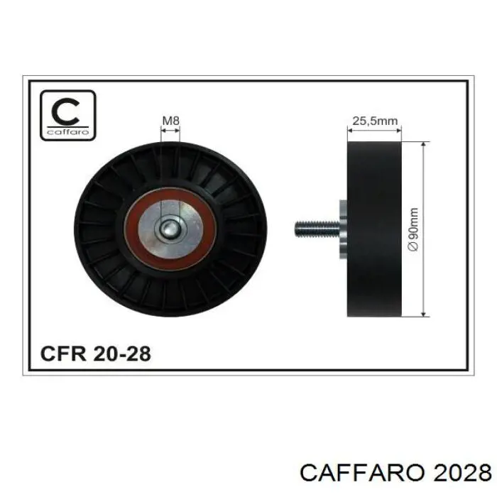 Купити 2028 Caffaro Ролик приводного ременя, паразитний