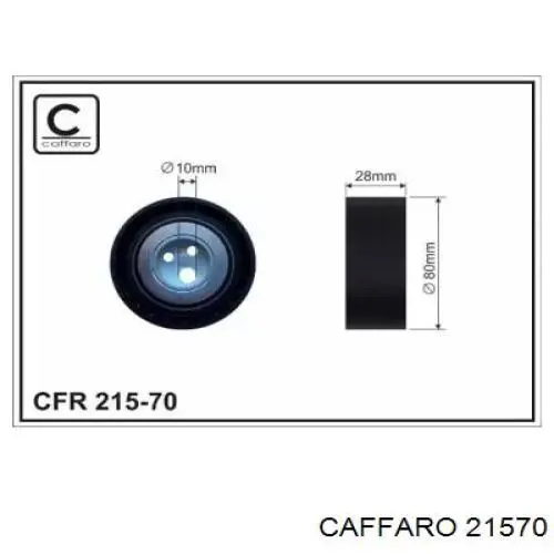 Ролик натягувача приводного ременя 21570 Caffaro