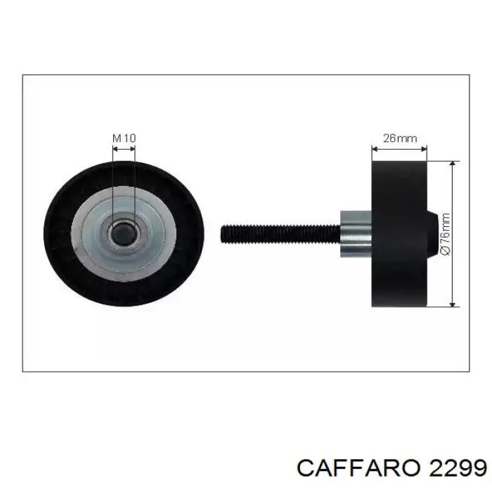 Купити 2299 Caffaro Ролик приводного ременя, паразитний