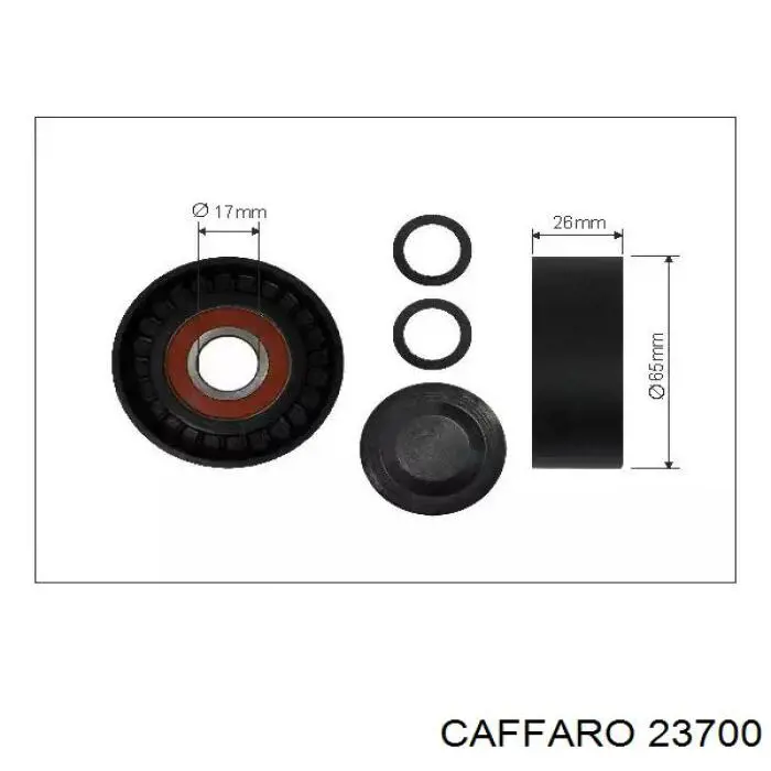 Купити 23700 Caffaro Ролик приводного ременя, паразитний