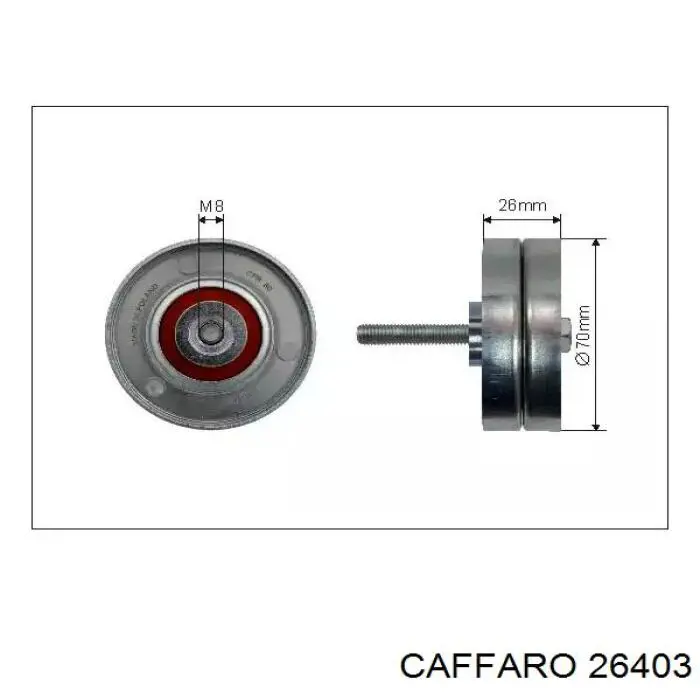 Купити 26403 Caffaro Ролик приводного ременя, паразитний
