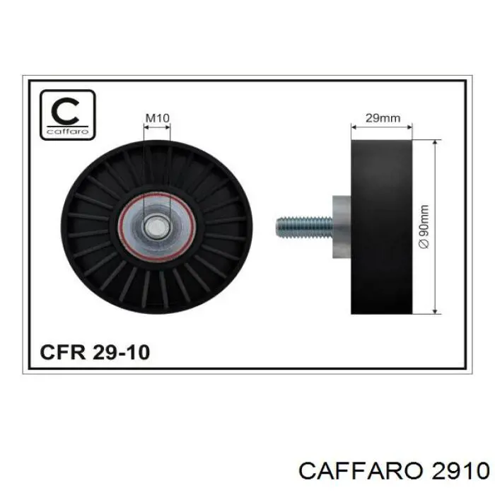 Купити 2910 Caffaro Ролик приводного ременя, паразитний