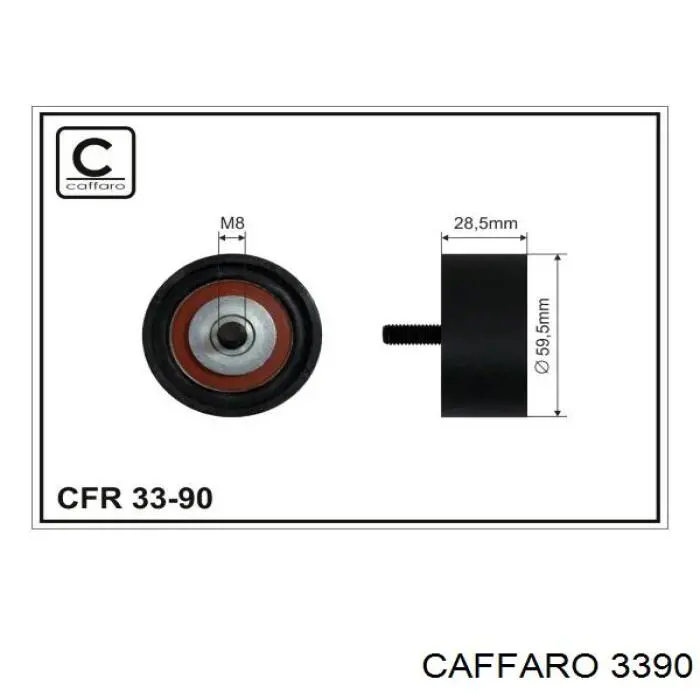 3390 Caffaro ролик натягувача ременя грм