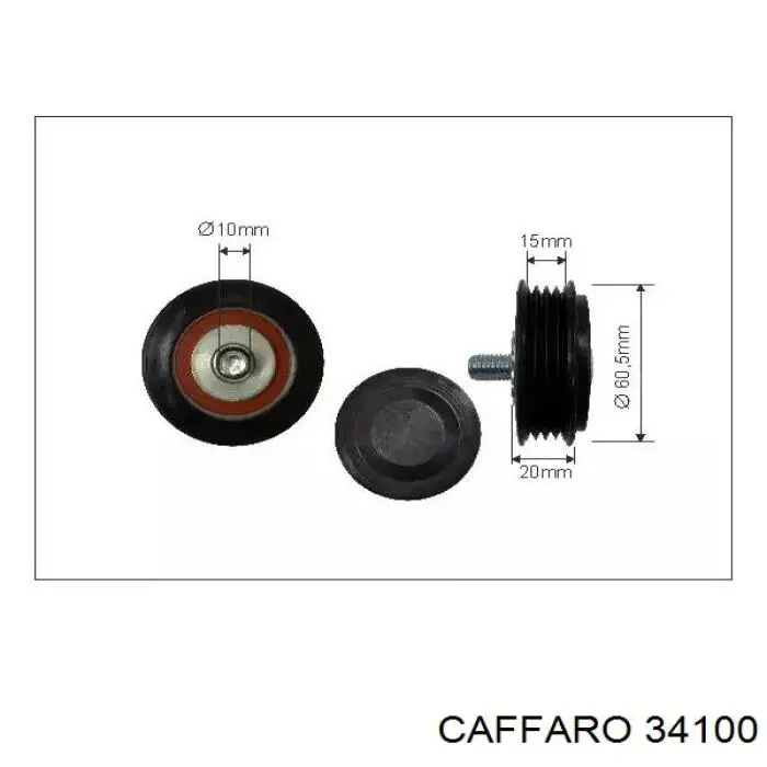 34100 Caffaro ролик натягувача приводного ременя