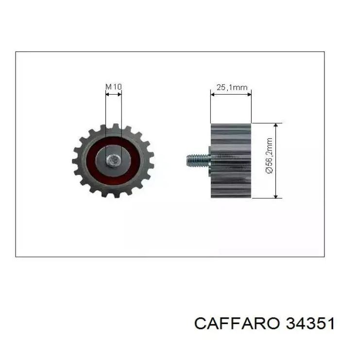 Ролик ременя ГРМ, паразитний Caffaro 34351 ціна, від 10.51 USD