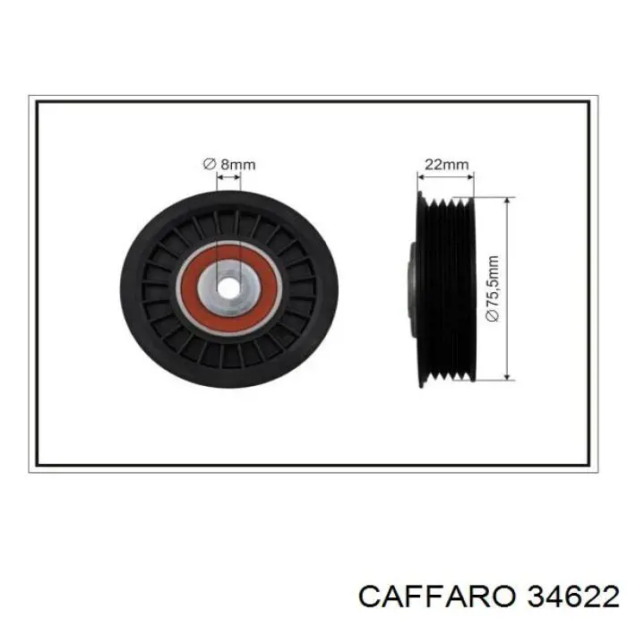 34622 Caffaro ролик приводного ременя, паразитний
