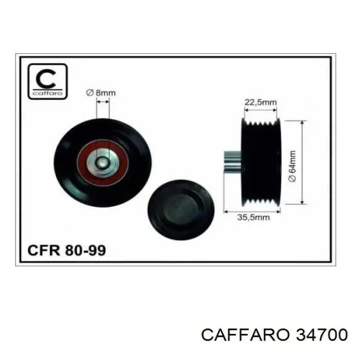 Ролик приводного ременя, паразитний Caffaro 34700 ціна, від 9.14 USD