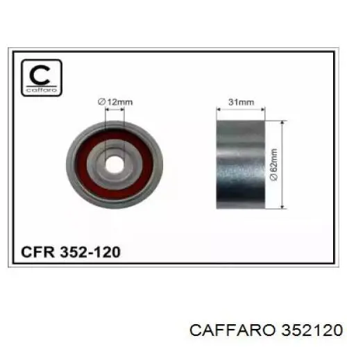 Ролик натяжителя ременя газорозподілу Caffaro 352120 ціна, від 17.30 USD
