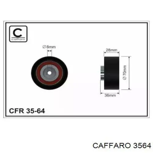 Ролик ременя ГРМ, паразитний 3564 Caffaro