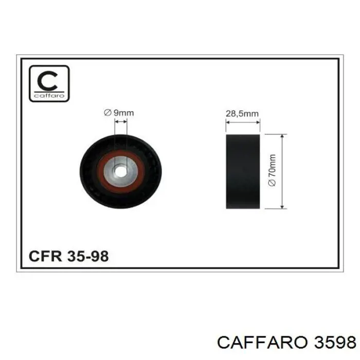 3598 Caffaro ролик приводного ременя, паразитний