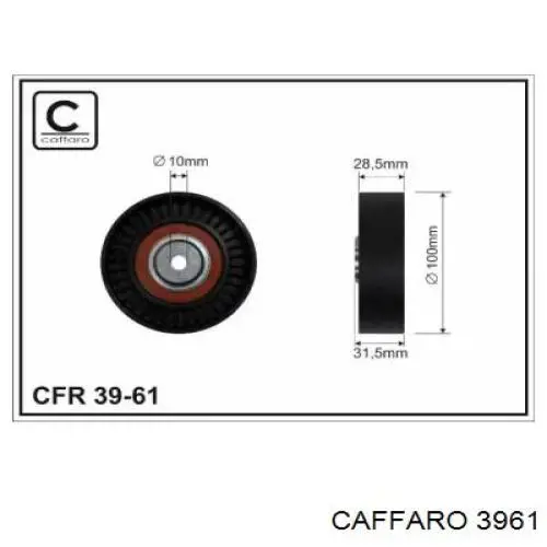 Купити 3961 Caffaro Ролик приводного ременя, паразитний