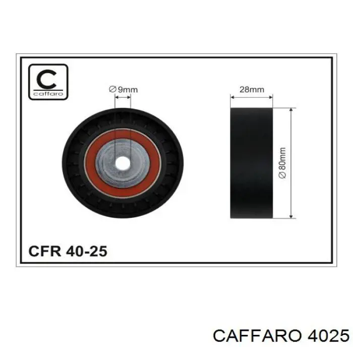 Купити 4025 Caffaro Ролик приводного ременя, паразитний